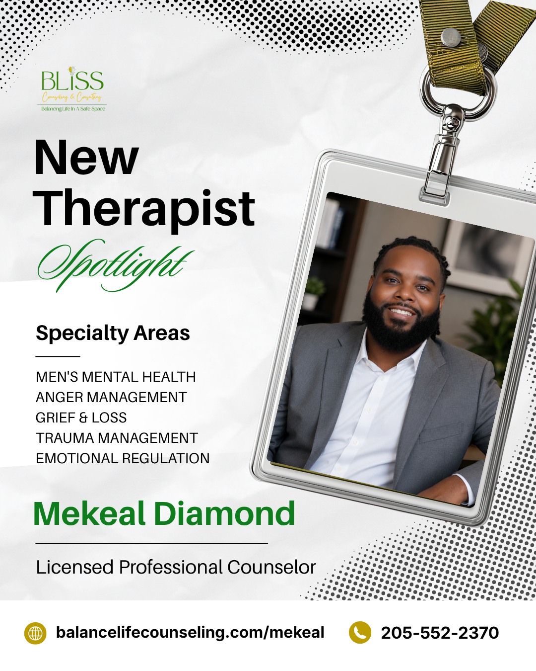 BLISS Counseling & Consulting Facebook ad: Mekeal Diamond MS, LPC | BLISS Counseling and Consulting