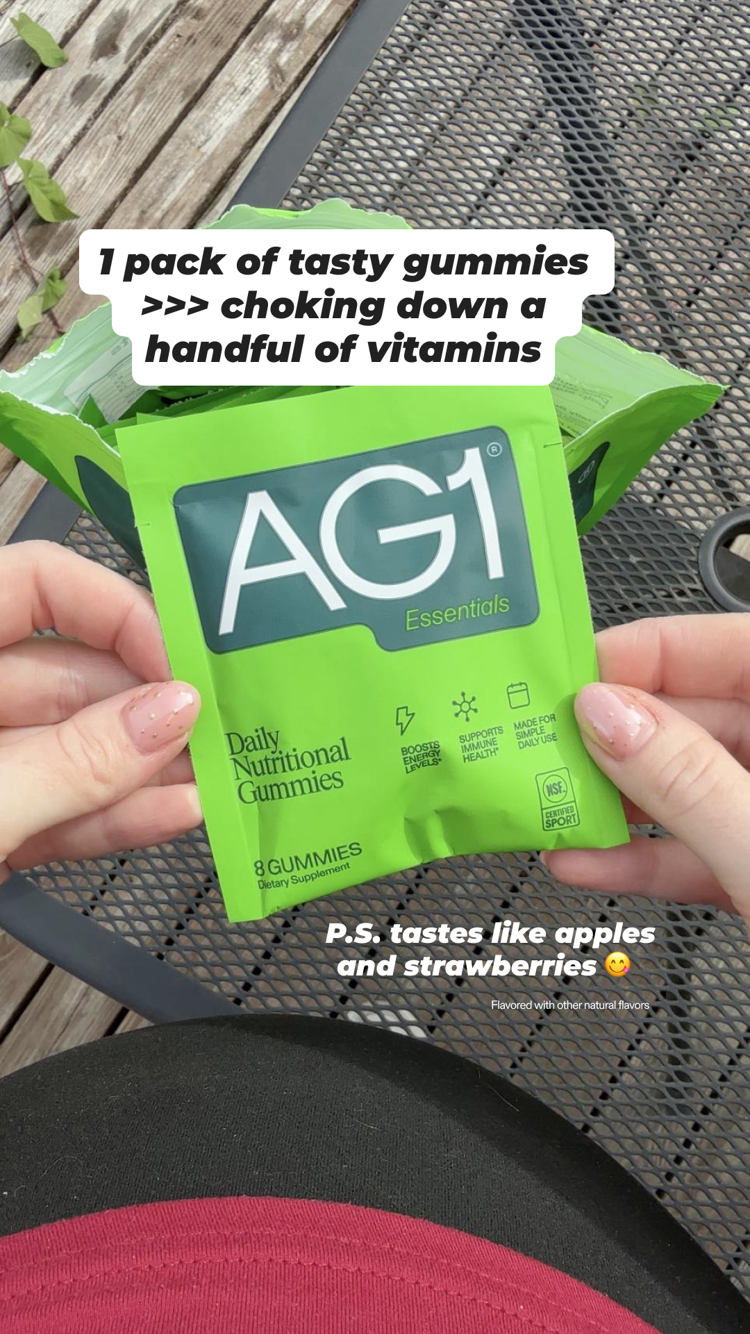 AG1 by Athletic Greens Facebook ad: Pocket-sized. Science-backed.
