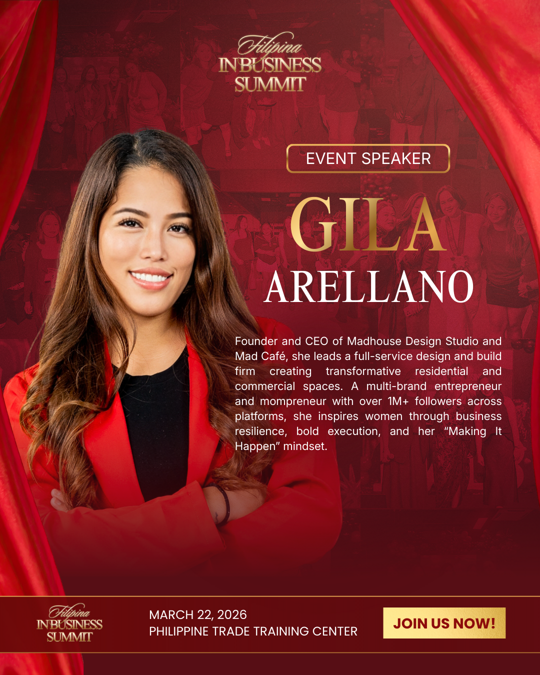 Filipina Women in Business Facebook ad: Bold Execution. Real Brands. Meet Gila Arellano.
