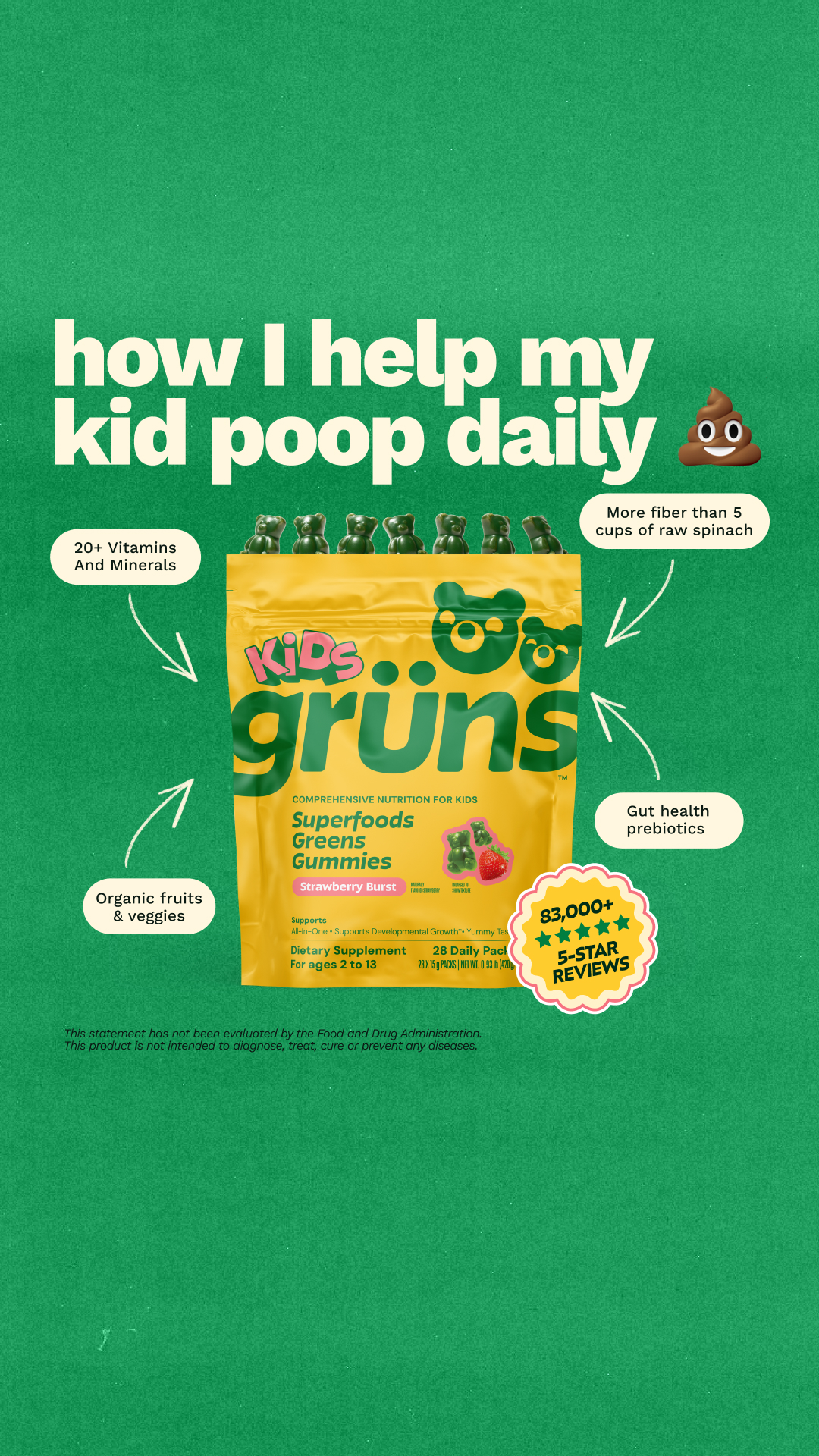 Grüns Kids Facebook ad