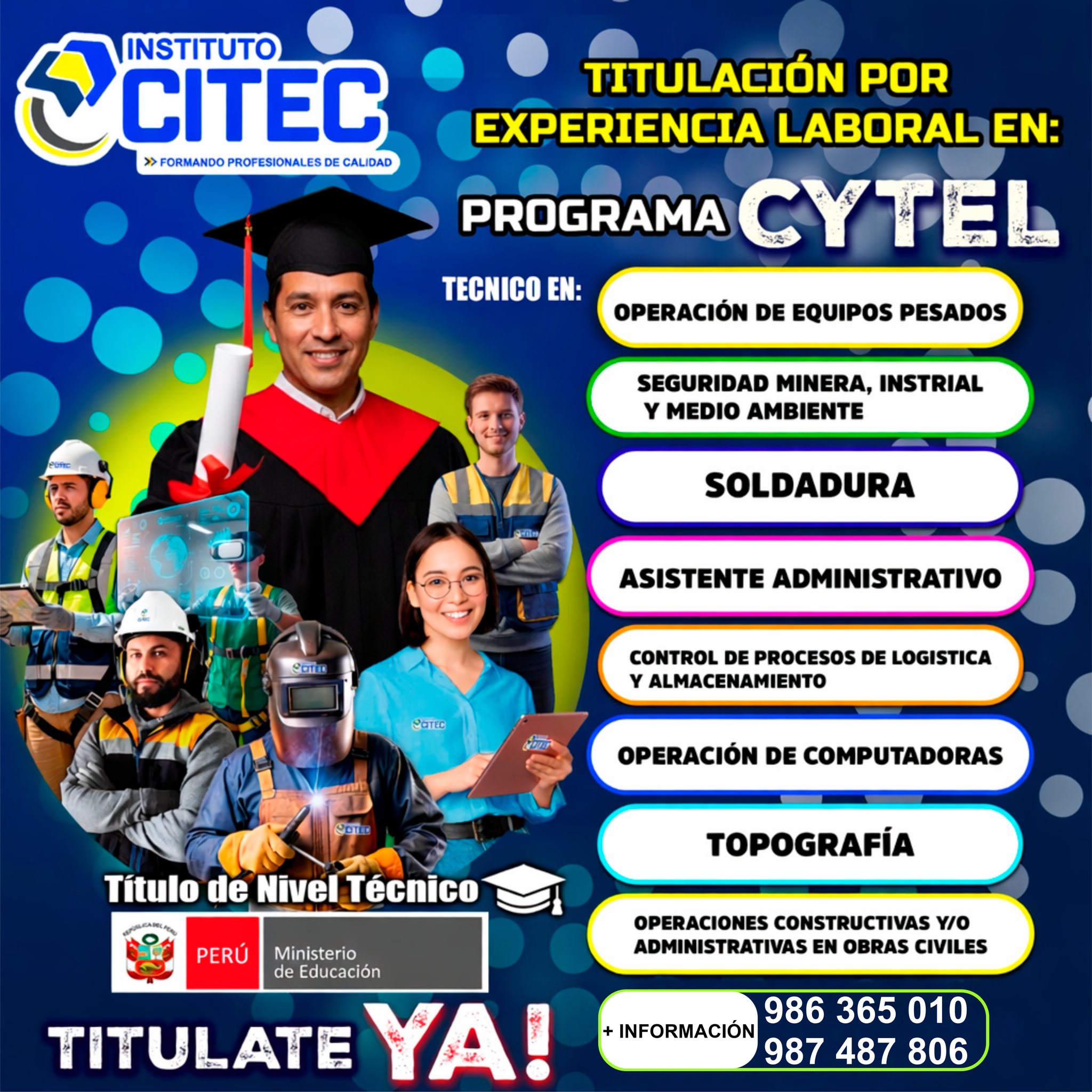 CITEC ILO Facebook ad: ¡CONVIERTE TU EXPERIENCIA EN UN TÍTULO TÉCNICO!