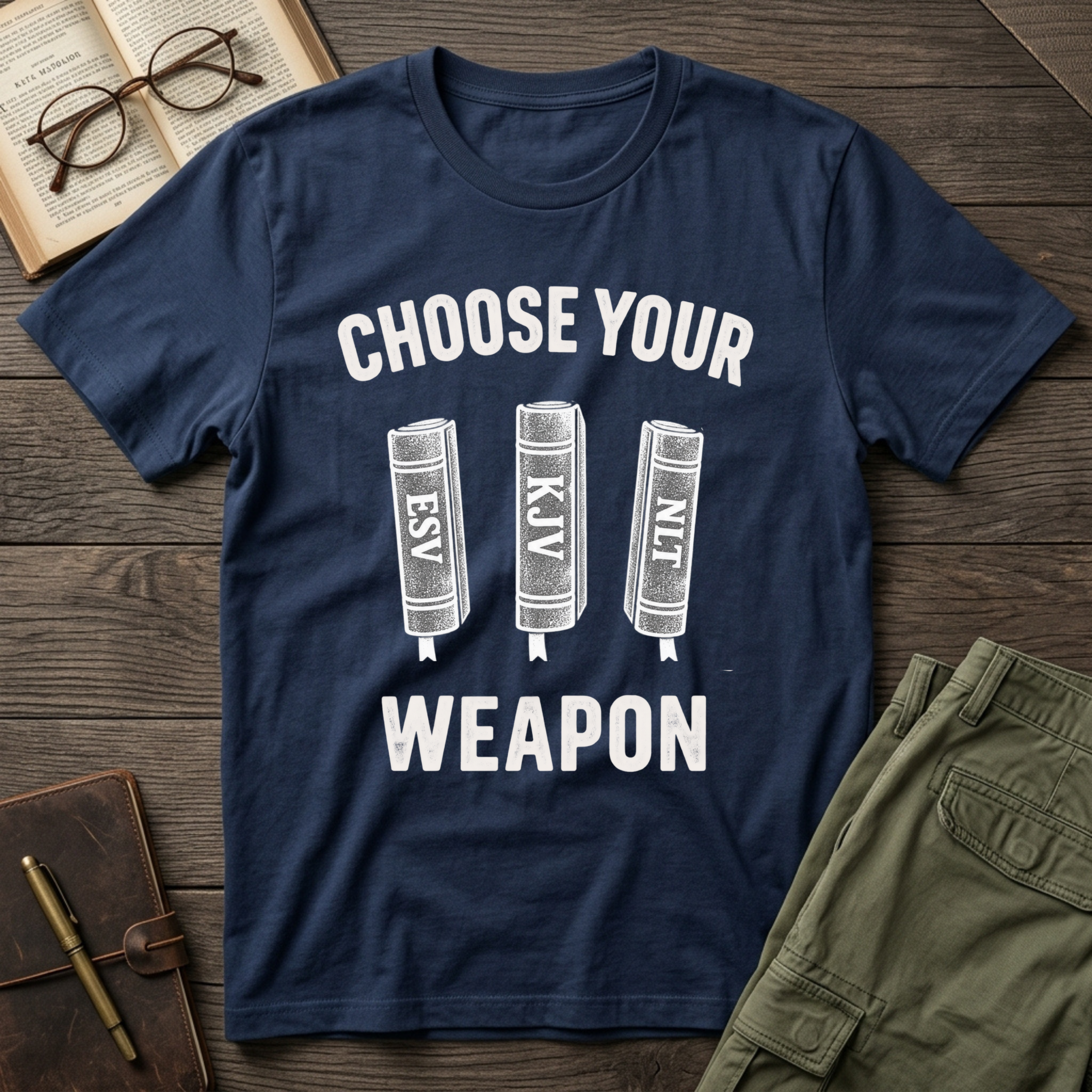 Logos & Laughs Facebook ad: NEW Bible T-Shirts!