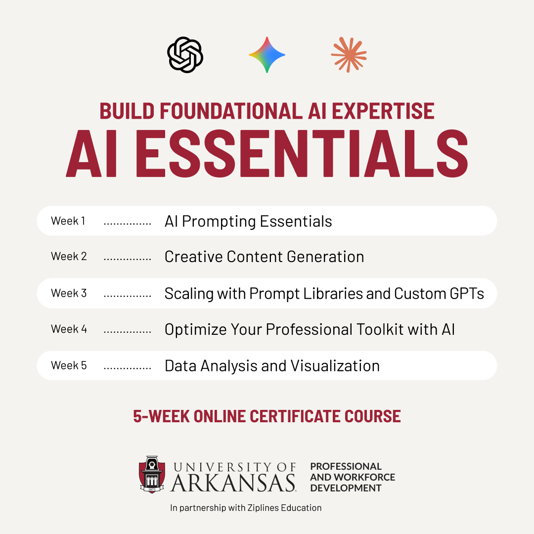 U of A Professional and Workforce Development Facebook ad from Jul 24, 2026