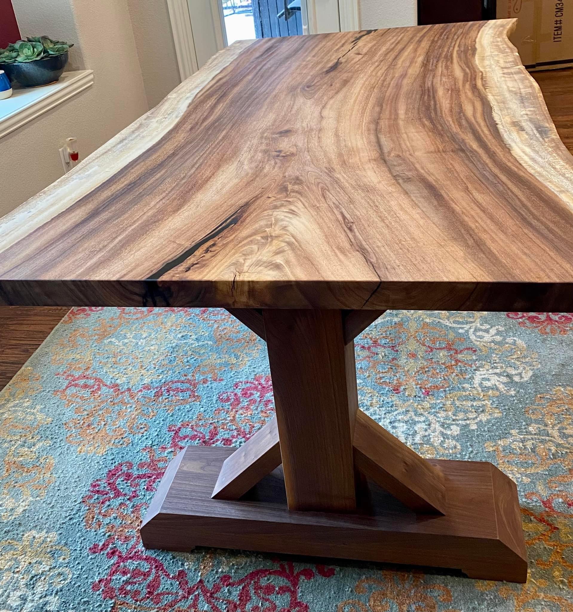 Bulldog Custom Woodworking Facebook ad: Custom Live-Edge Dining Tables - DFW