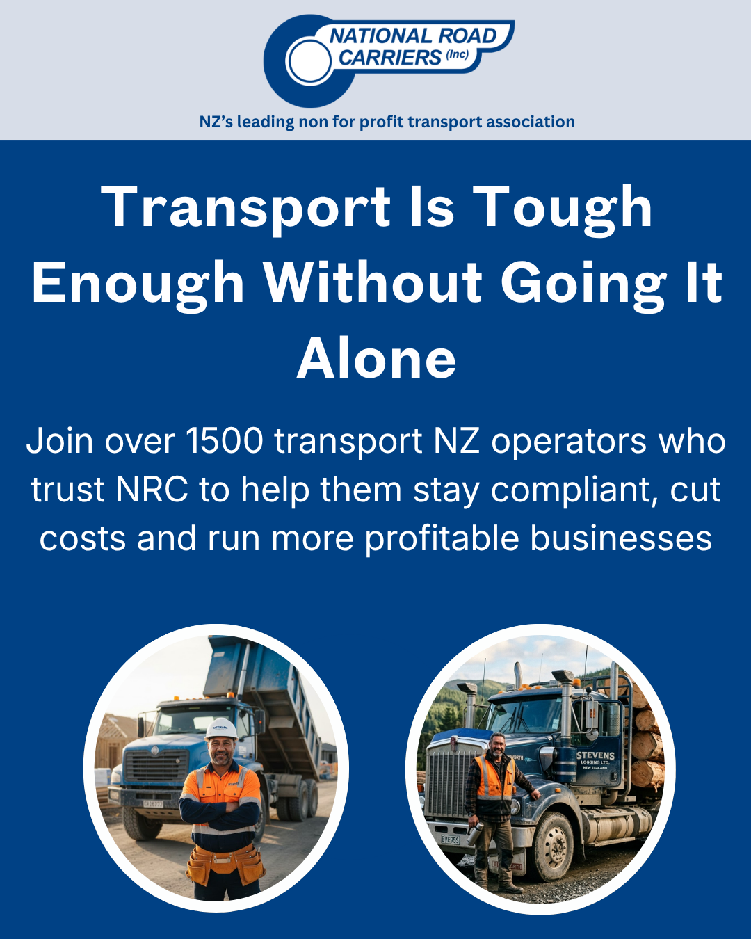 National Road Carriers Association Facebook ad: Running trucks in NZ? Get the backup your business needs