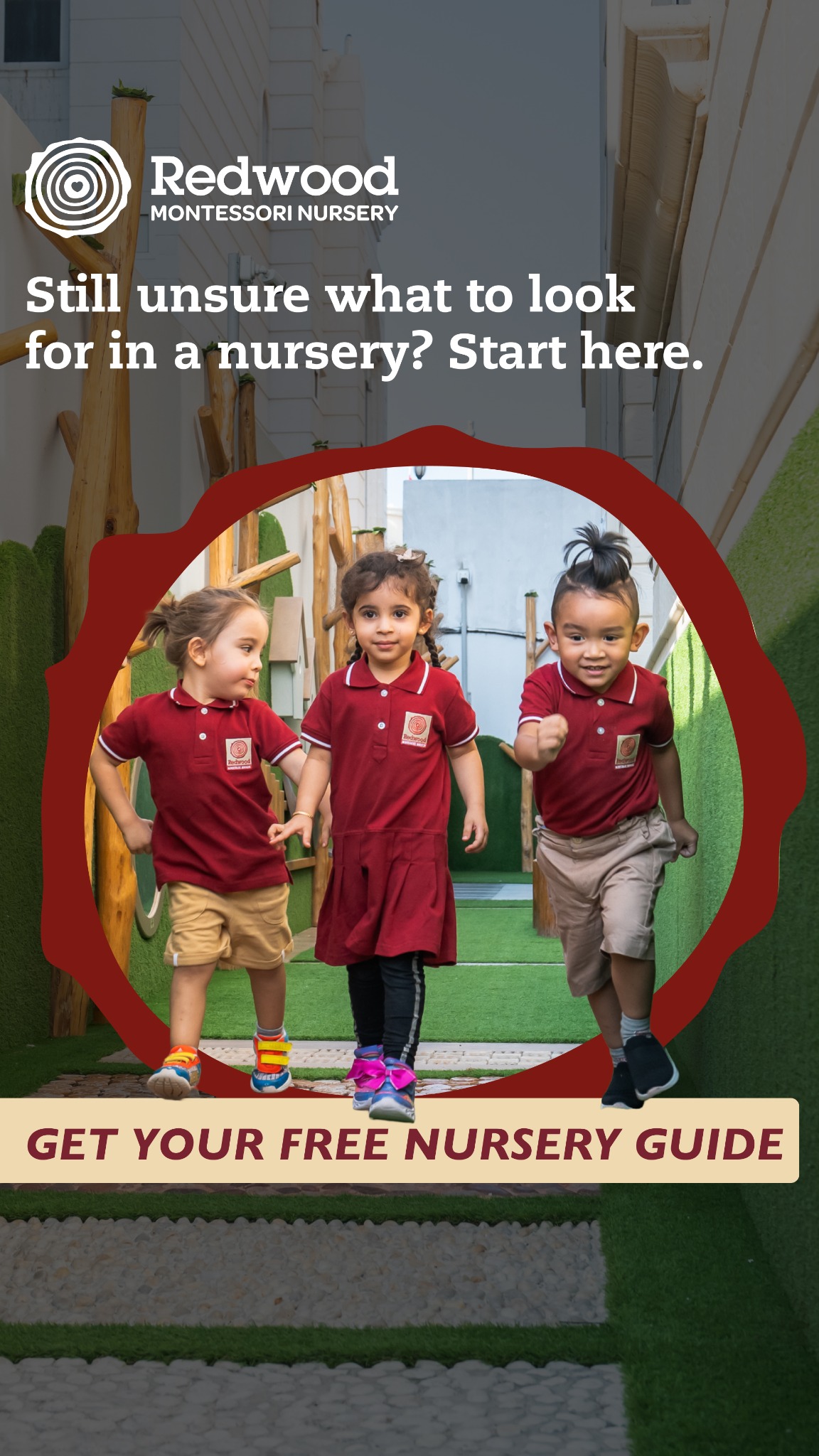 Redwood Montessori Nursery Facebook ad from Jul 29, 2026