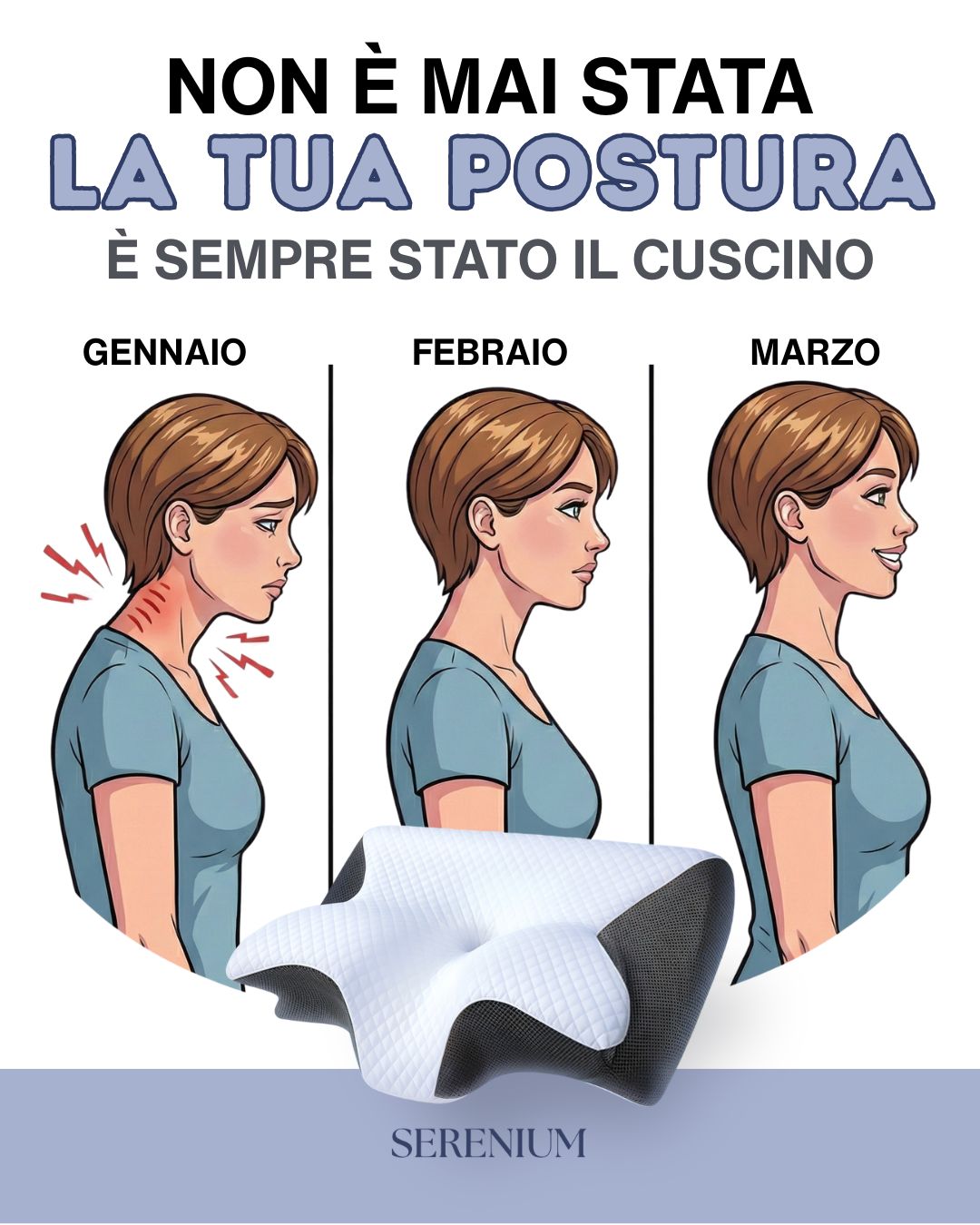 Benessere Serenium Facebook ad: Sollievo dal dolore cervicale, testato scientificamente!