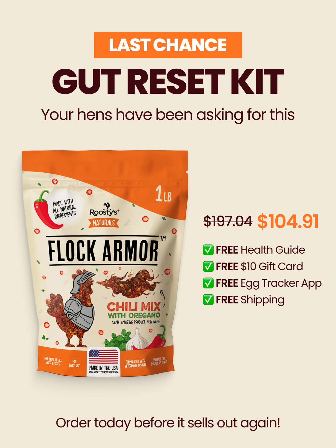 Roosty's Facebook ad