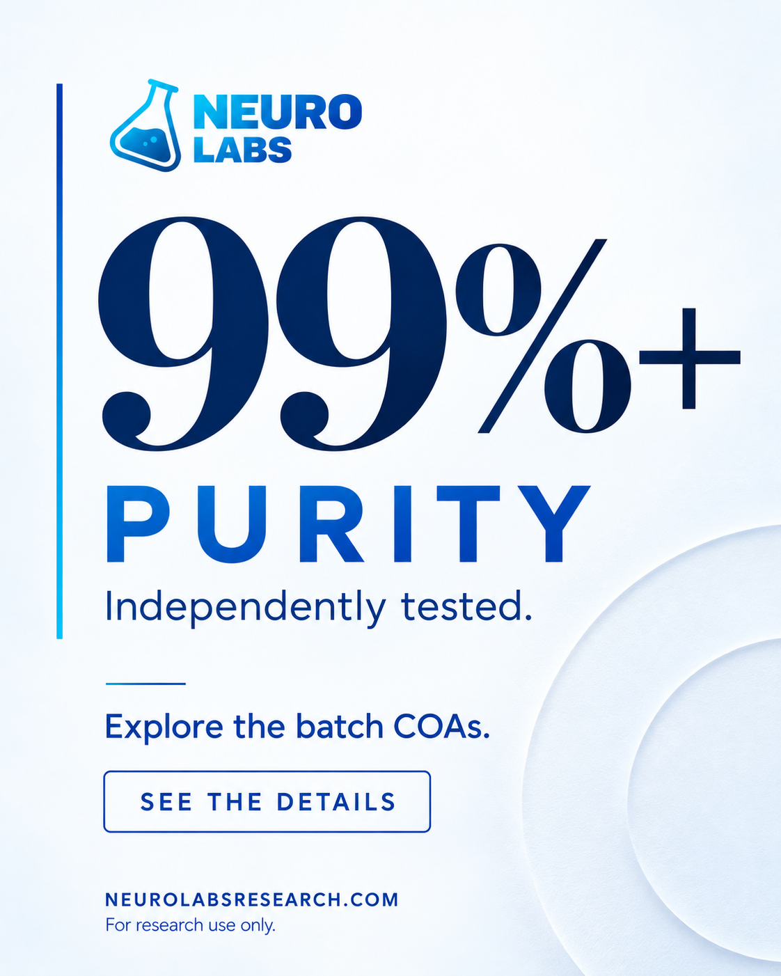 NL Facebook ad: NeuroLabs, Premium Research Peptides | ≥99% COA-Tested USA