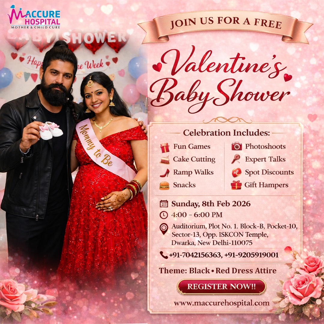Maccure Hospital Facebook ad: Valentine Special Baby Shower, Free Entry
