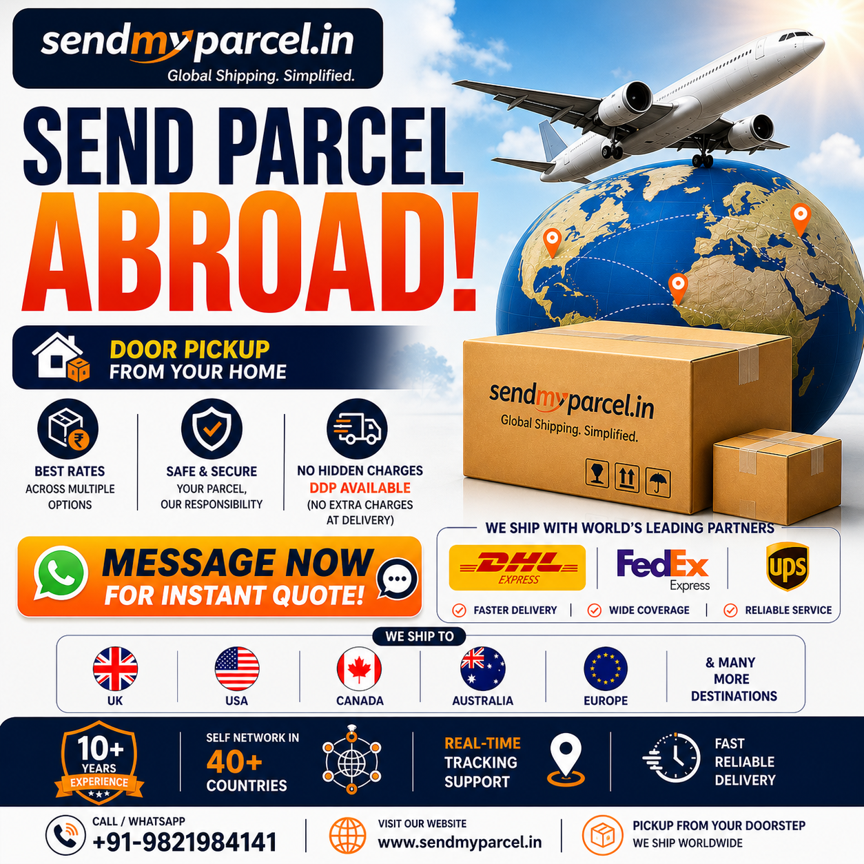 Send My Parcel Facebook ad from May 5, 2026