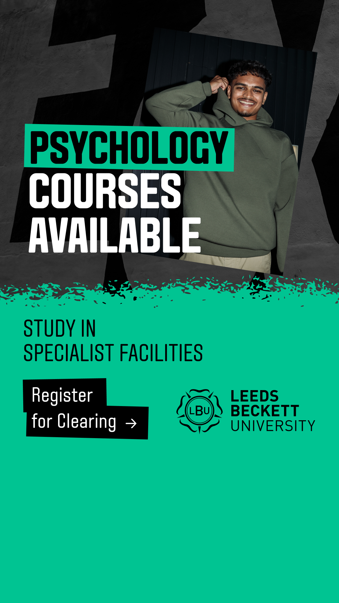 Leeds Beckett University Facebook ad