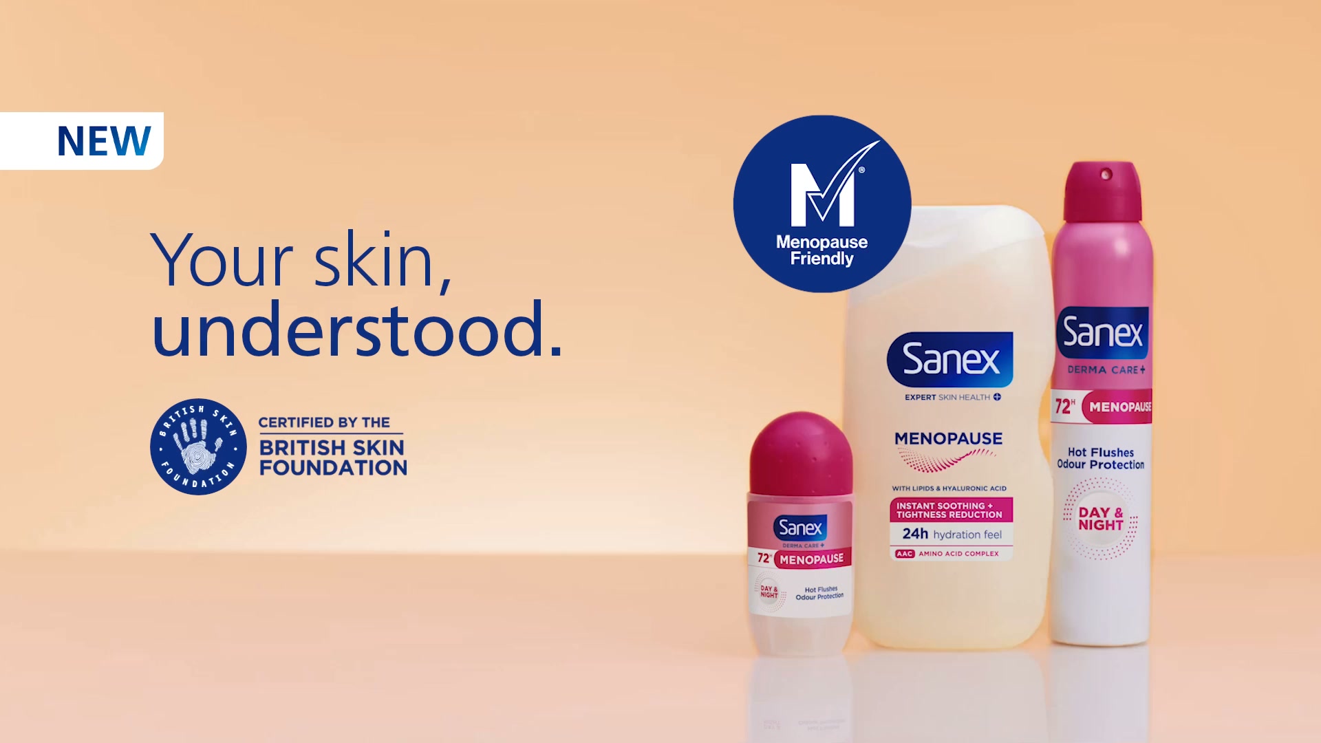 Sanex UK & Ireland Facebook ad: Struggling with hot flushes and sweat?