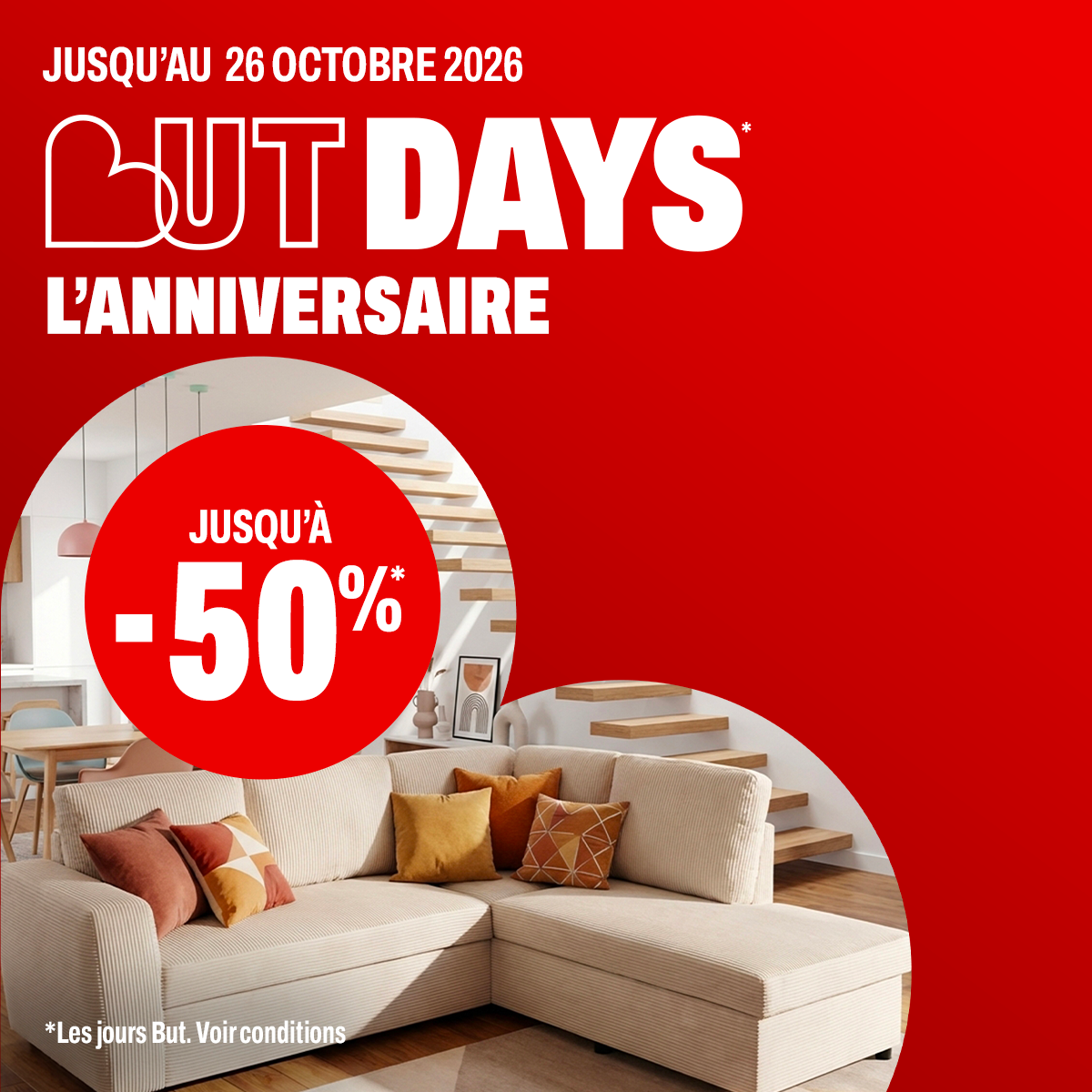 BUT Facebook ad: BUT DAYS: jusqu'à -50%