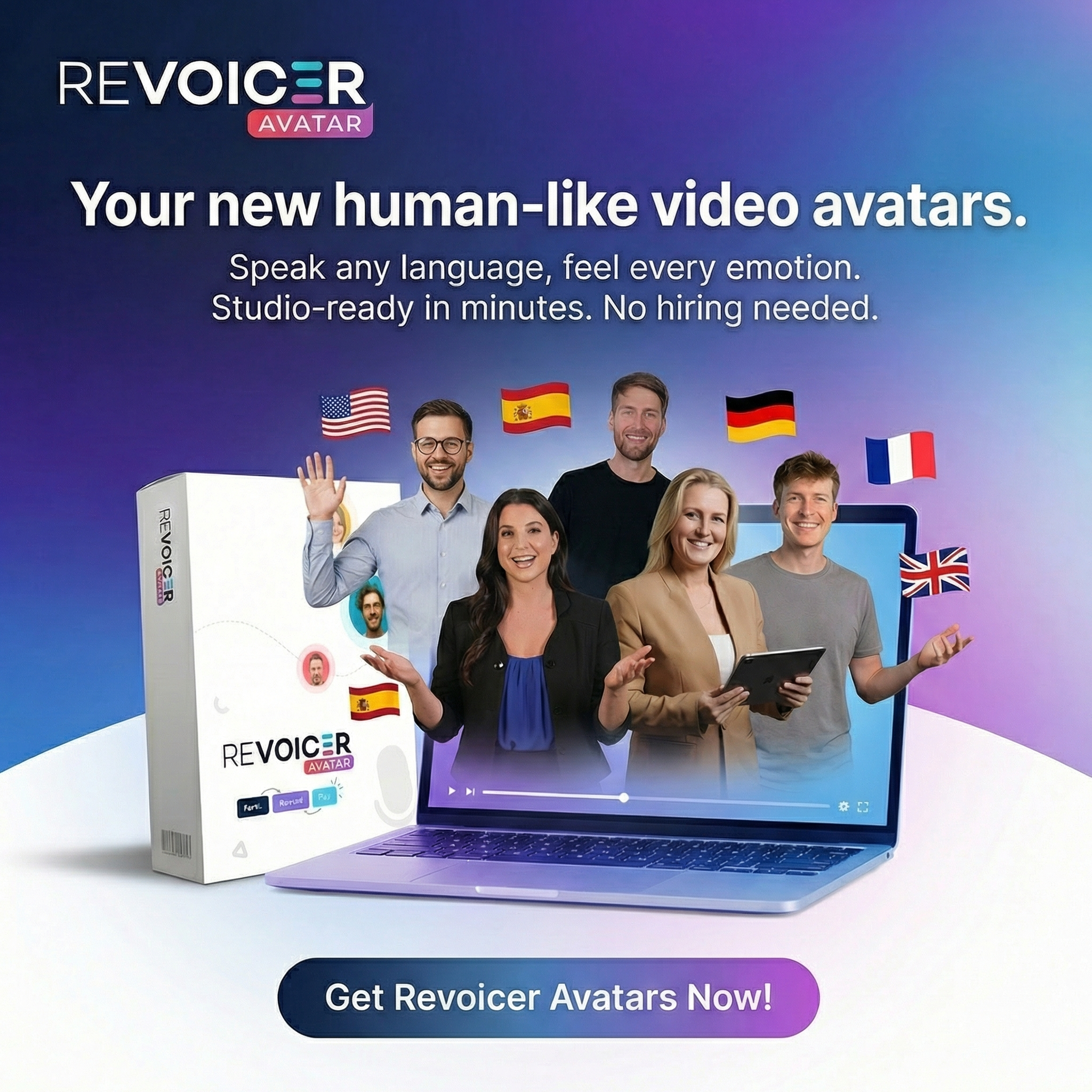 Revoicer - AI Text To Speech Facebook ad: Limited Time Offer - No Monthly Fees - One Time Payment