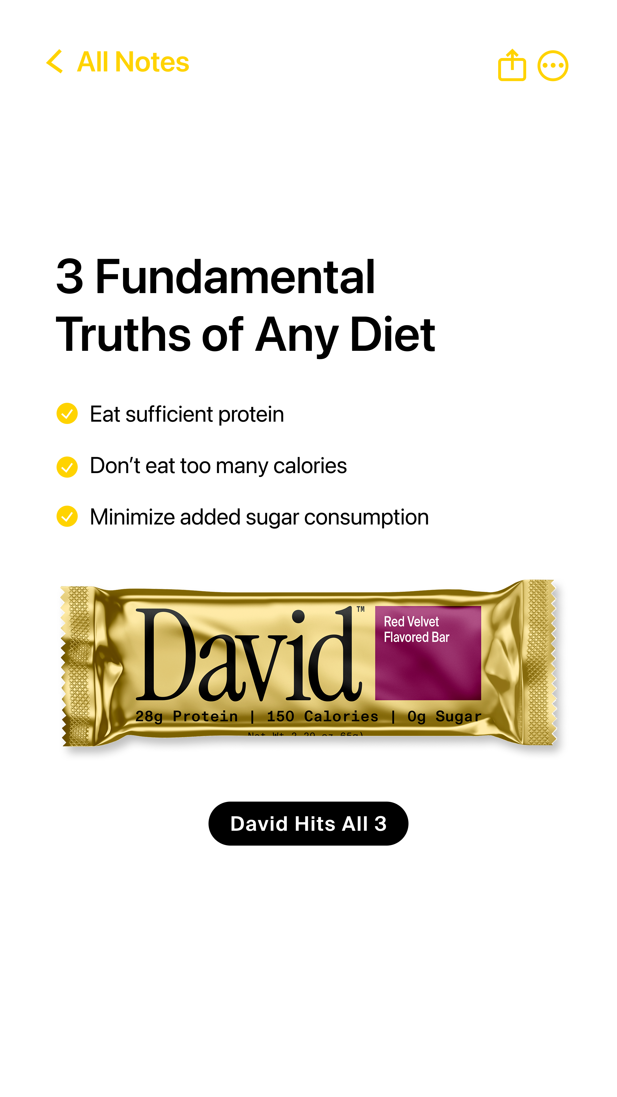David Protein Facebook ad