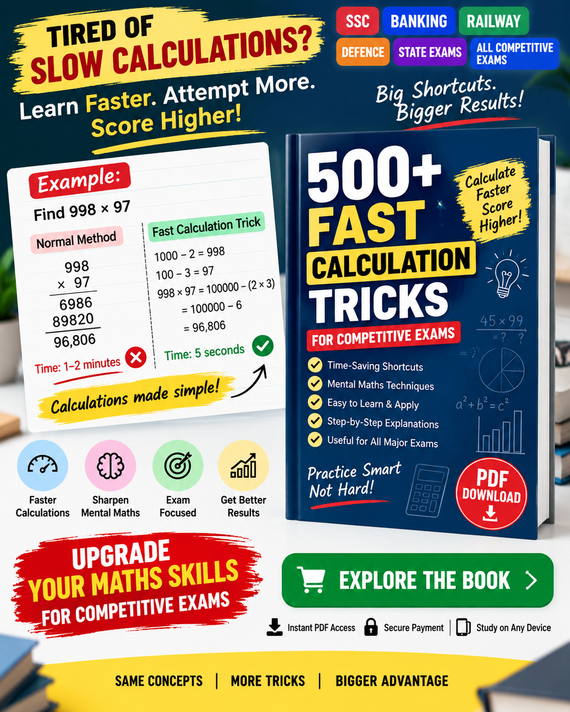 Smart India Market Facebook ad: Do Calculations Faster in Competitive Exams!