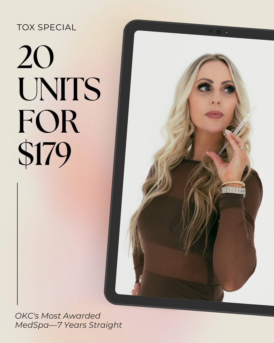 Clarebella Aesthetics Facebook ad: New Patients: 20 Units of Tox Only $179!
