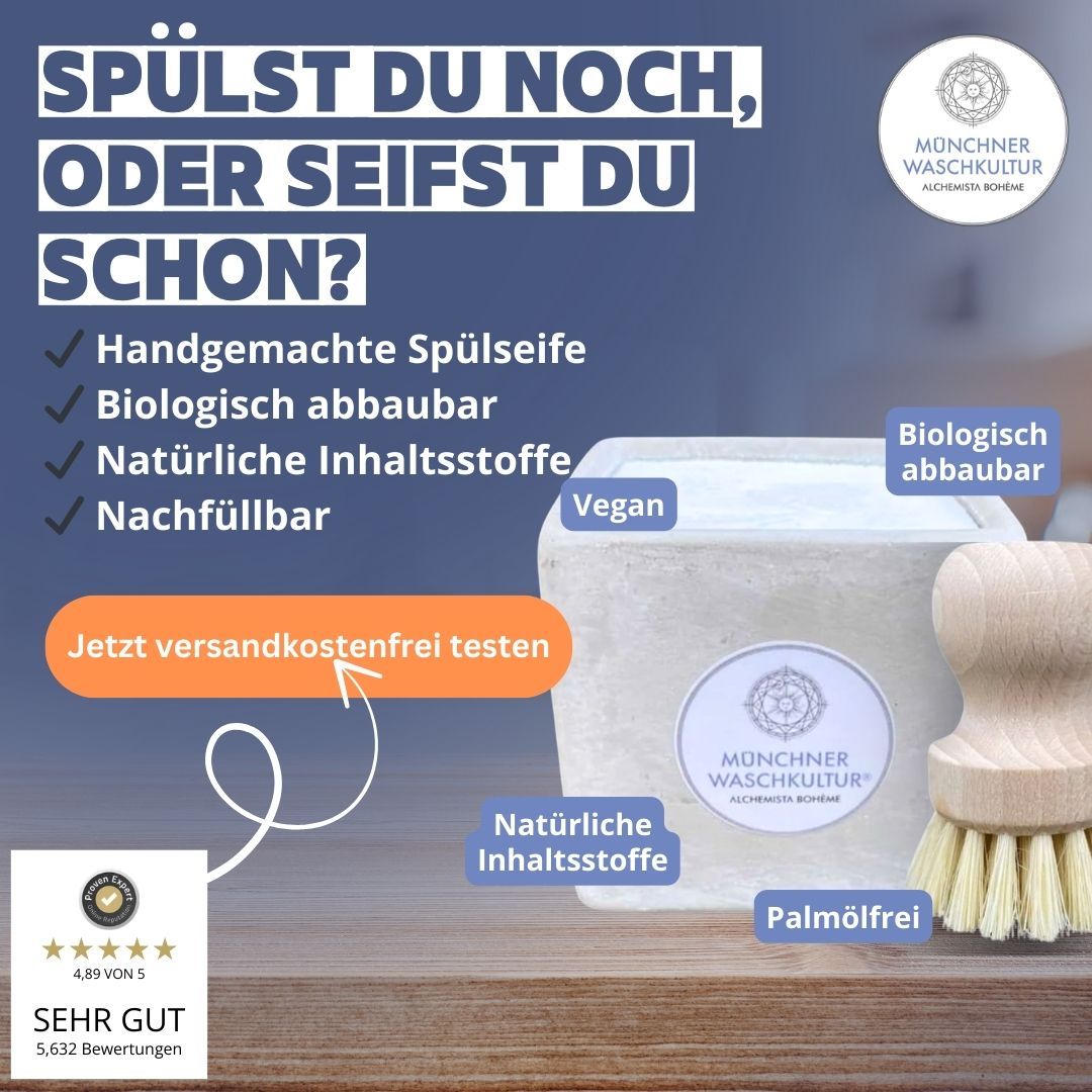 Münchner Waschkultur Seifenmanufaktur Facebook ad: Gutschein:: SPÜLSEIFE