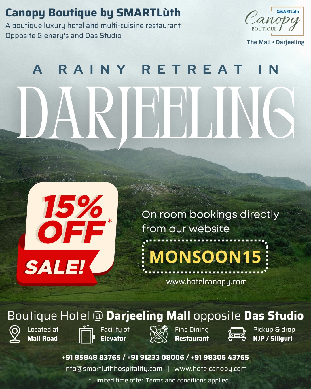 SMARTLùth Hospitality Facebook ad: Boutique & Family Hotel in Darjeeling | Hotel Canopy