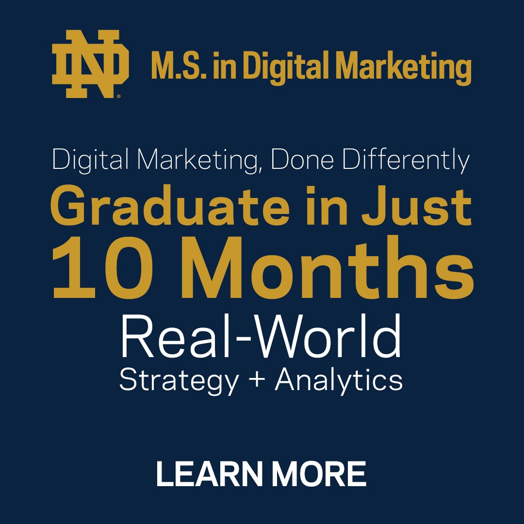 University of Notre Dame Mendoza College of Business Facebook ad