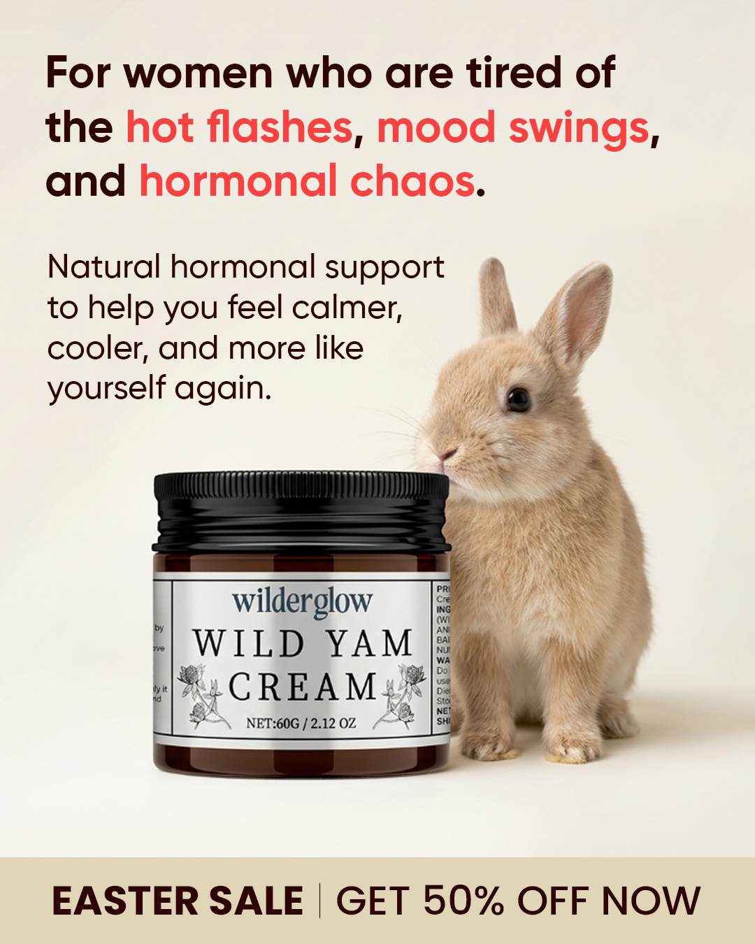 WilderGlow Wild Yam Cream Facebook ad