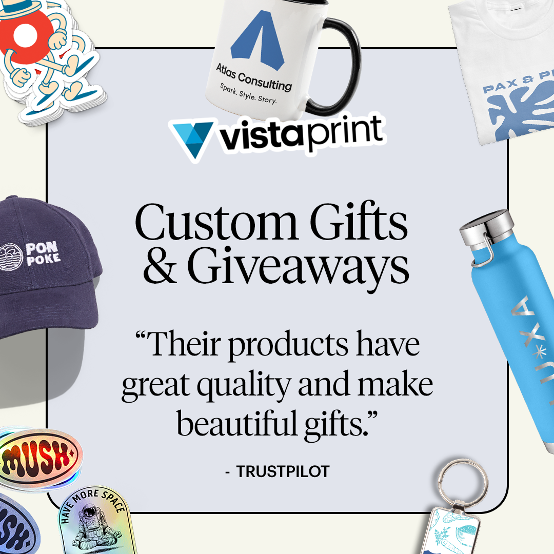 VistaPrint Facebook ad: $25 off orders $150+. Code: SAVE25