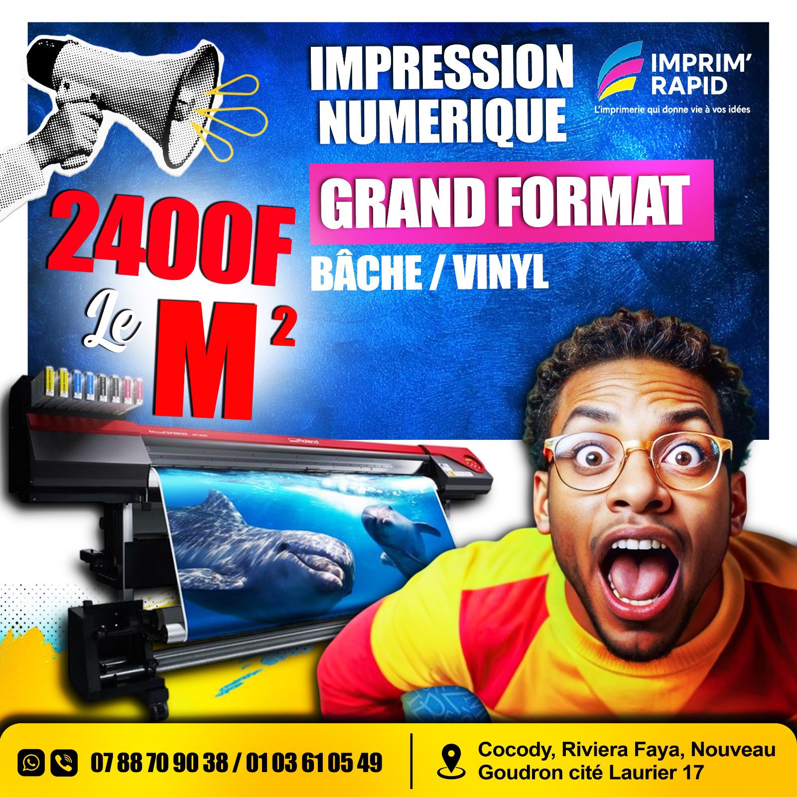Imprim’Rapid Facebook ad: PROMO IMPRESSION SUR TOUT TYPE DE SUPPORT RAPIDITÉ…
