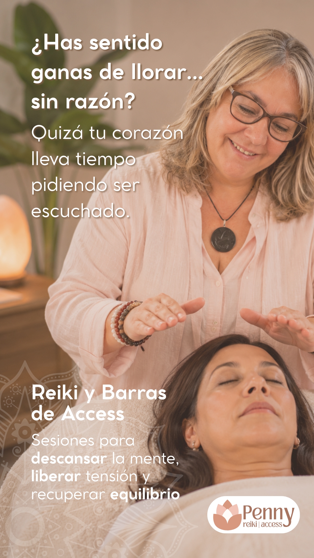 Reiki & Barras de Access, Penélope Facebook ad: ¿Quieres descansar tu mente? ¡Contáctame!