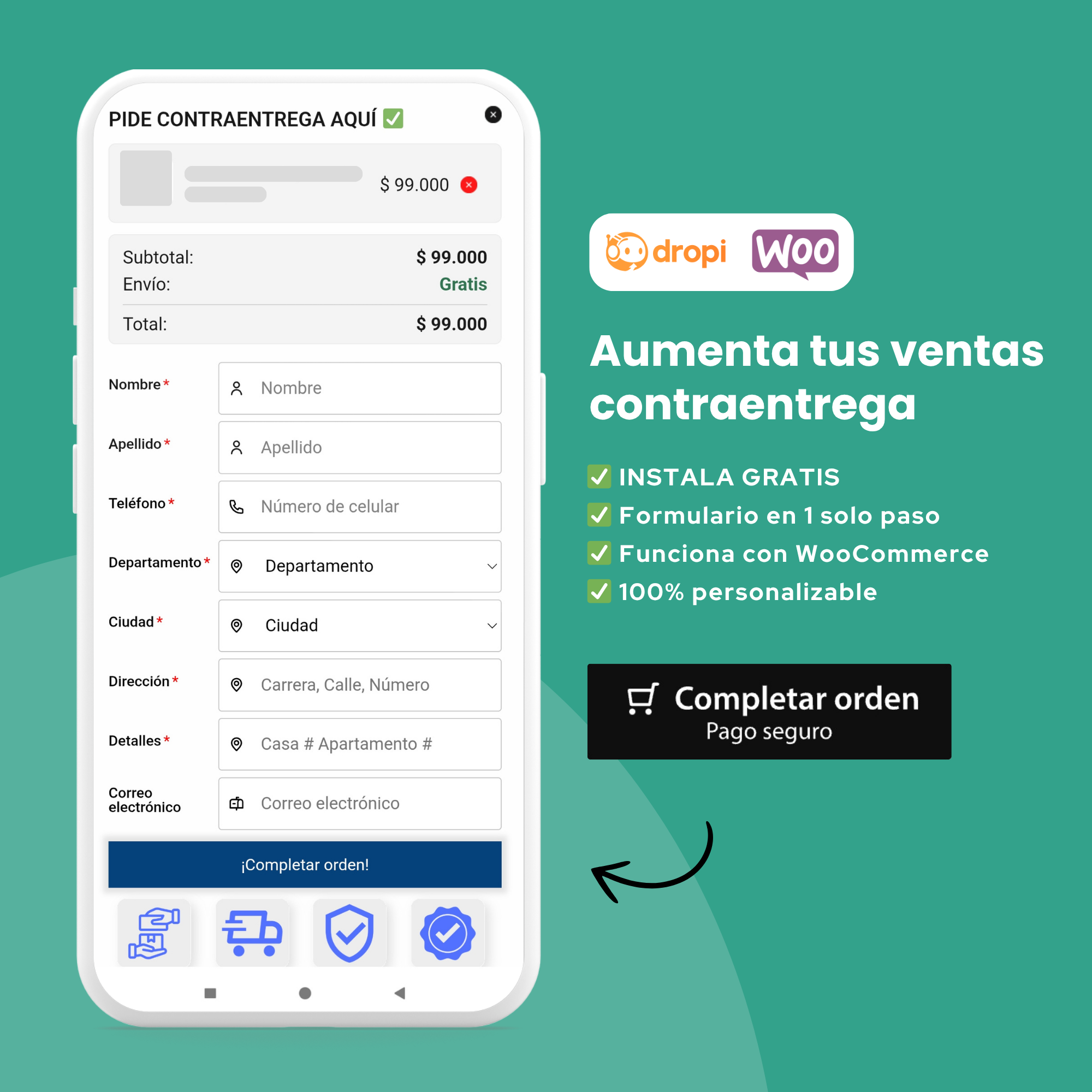 Modal COD Form Facebook ad: Descarga gratis