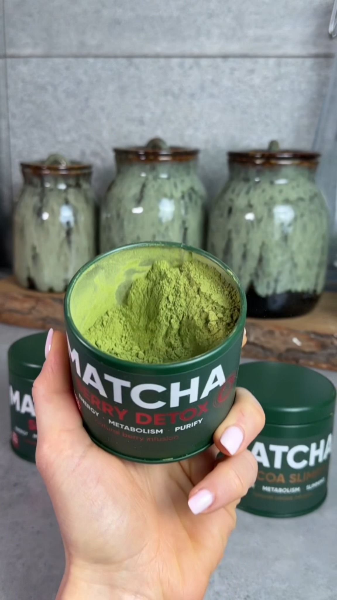 Healthy Habits Facebook ad: 100% Bio-Matcha für die Fettverbrennung