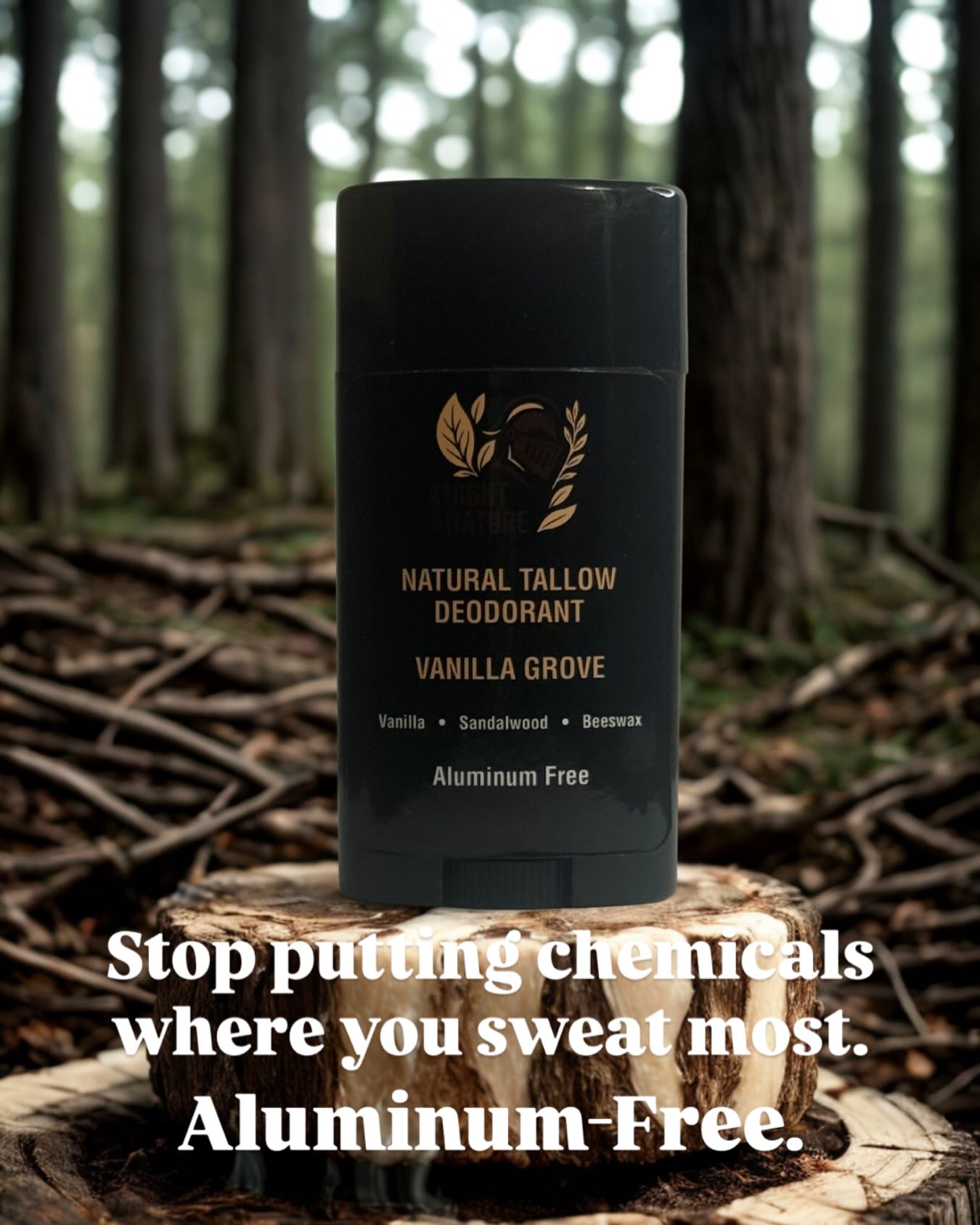 Knight & Nature Facebook ad: Your deodorant shouldn’t fight your body.