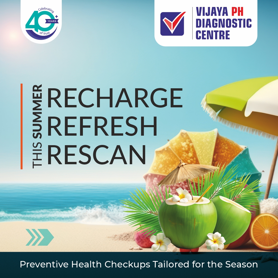 Vijaya Diagnostic Centre Facebook ad: Summer Health Problems Are Rising, Don’t Ignore the…