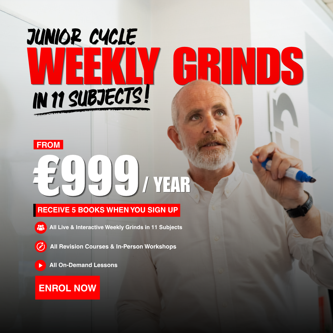 Grinds 360 Facebook ad: Junior Cycle Weekly Grinds