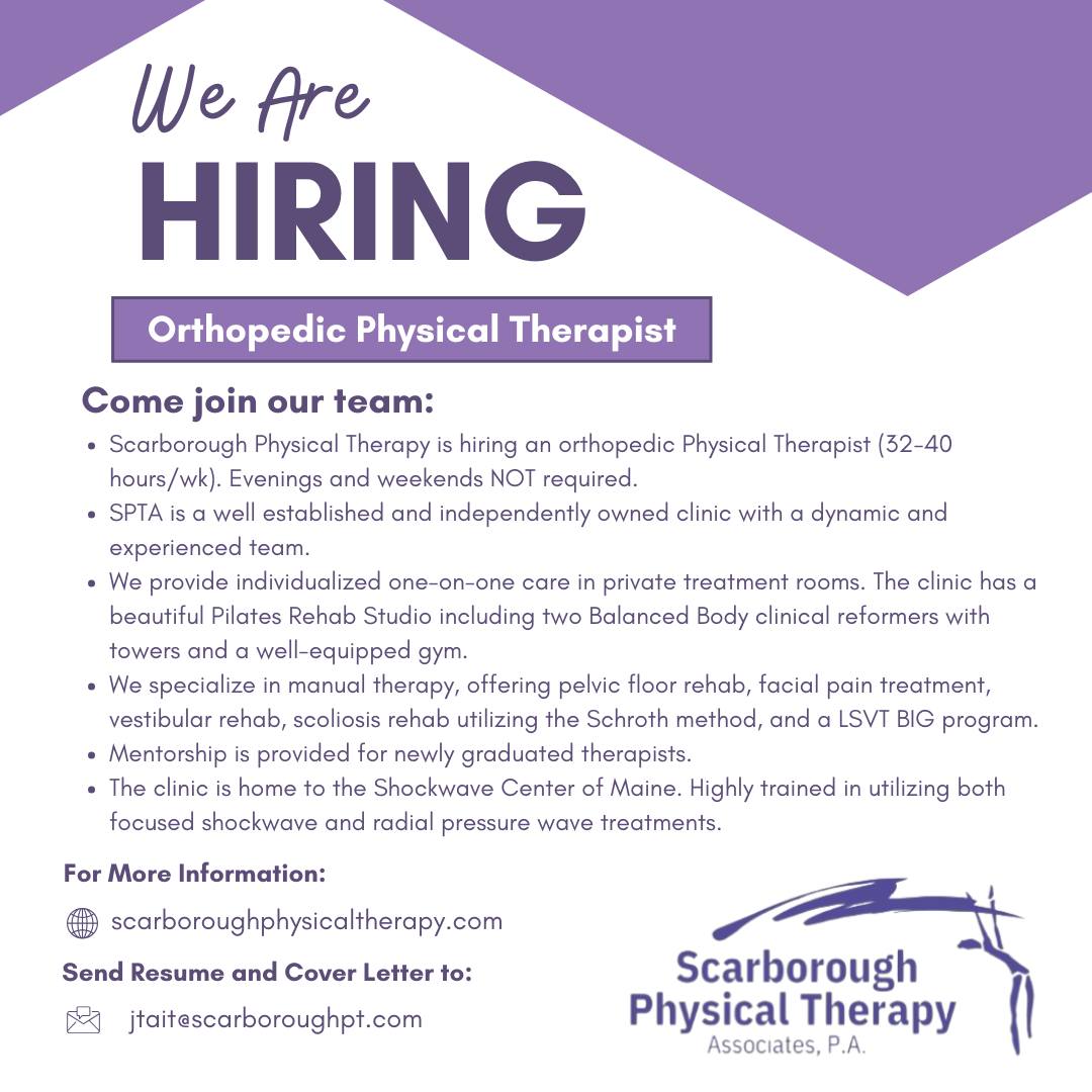Scarborough Physical Therapy Associates, PA Facebook ad from Jan 23, 2026