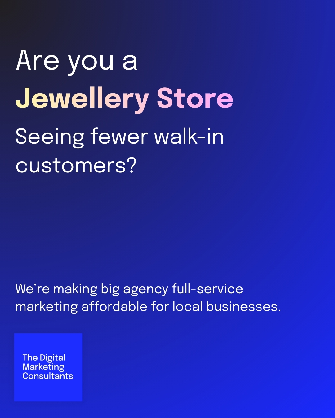 The Digital Marketing Consultants Facebook ad: Built for small and medium businesses