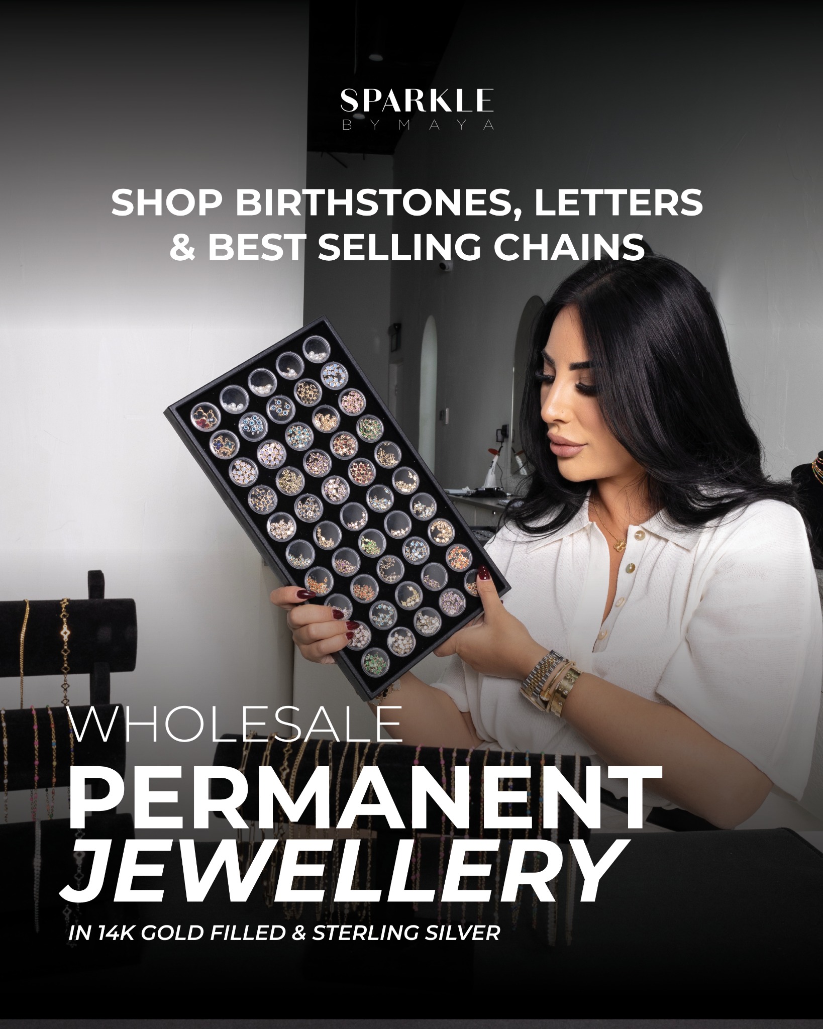 Sparkle By Maya Facebook ad: Permenant Jewelery Available NOW