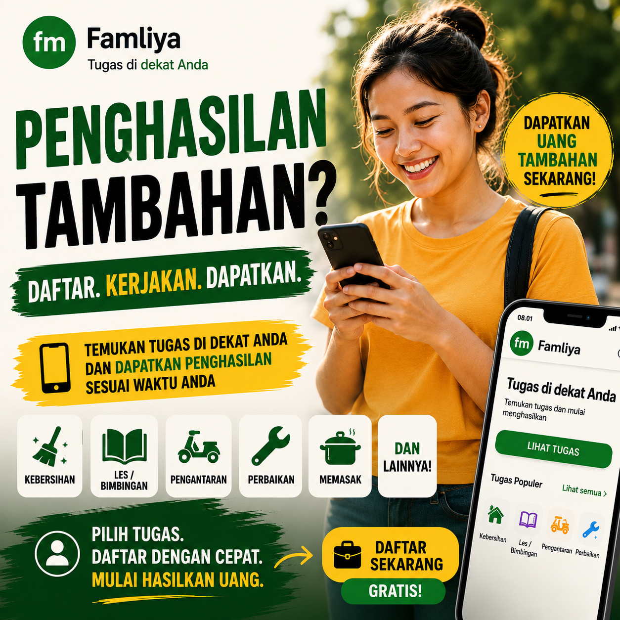 Famliya Facebook ad: Cari Kerja Dekat