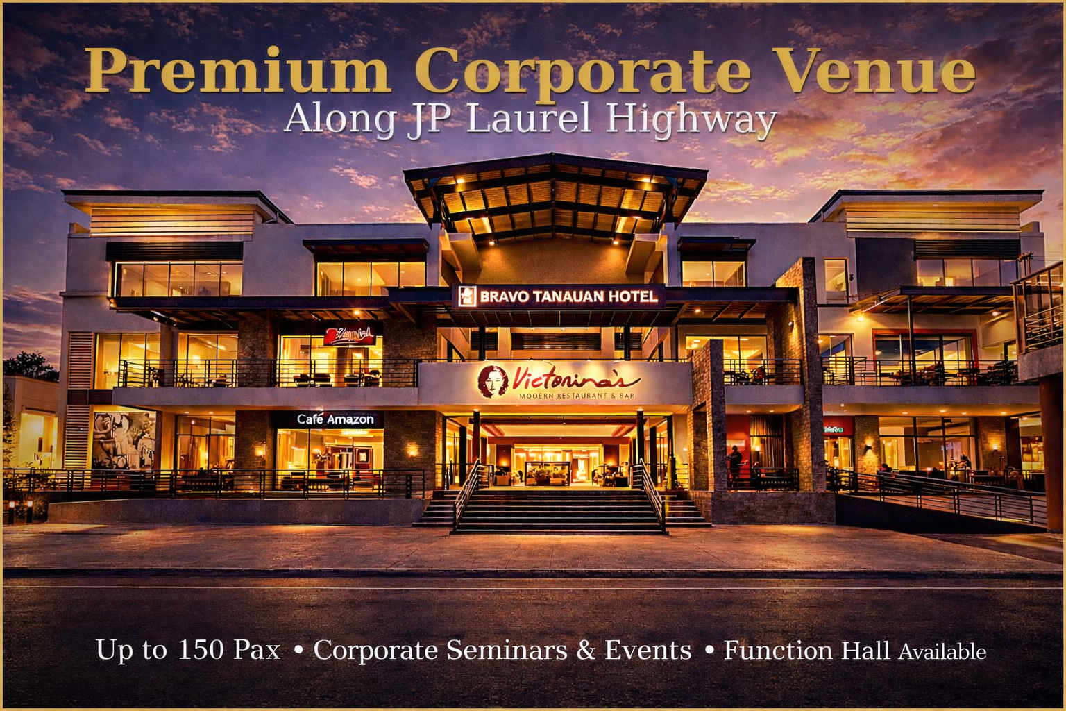 Bravo Tanauan Hotel Facebook ad: Corporate Events & Seminars in Batangas