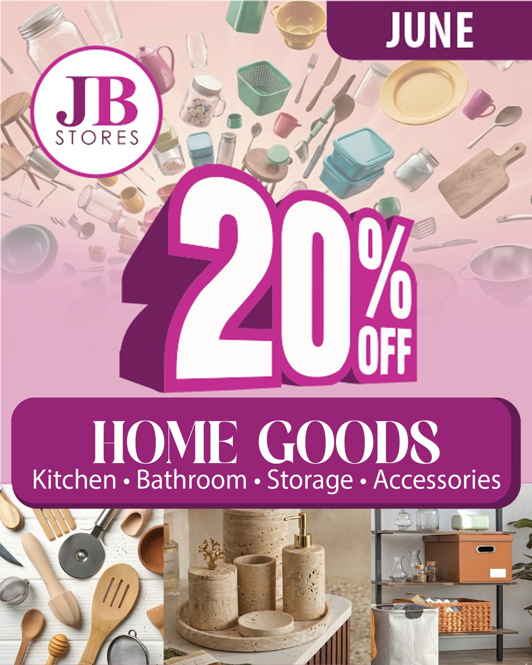 JB Department Stores Facebook ad: Got a missing piece in your kitchen, bathroom…