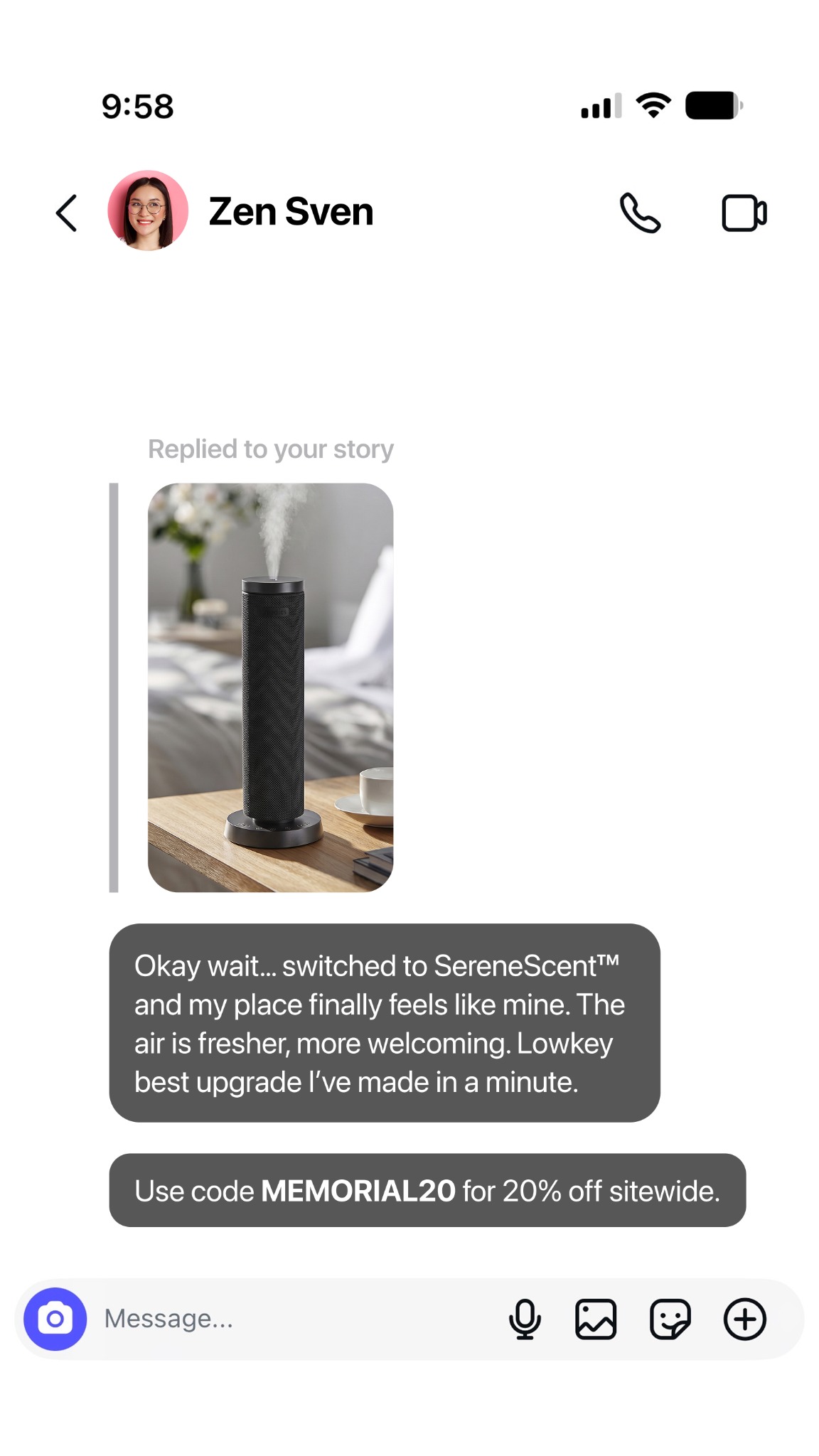 Homedics Facebook ad