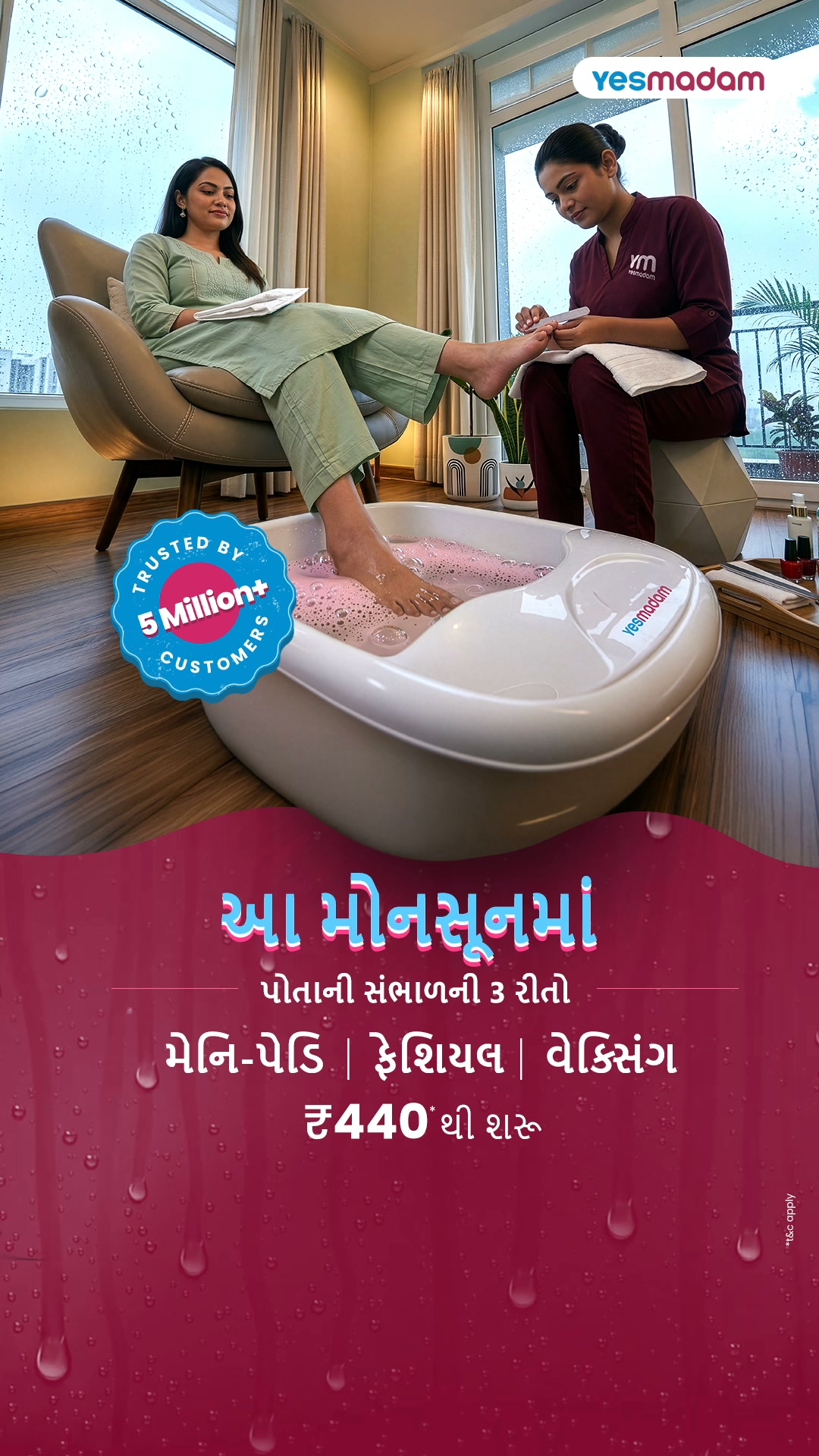 YesMadam Salon Facebook ad from Jul 31, 2026