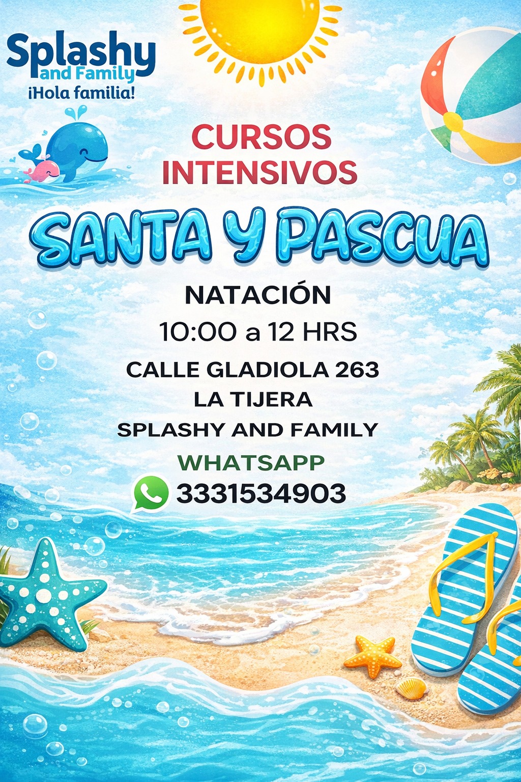 Splashy And Family Facebook ad: Cursos de verano en SPLASHY!