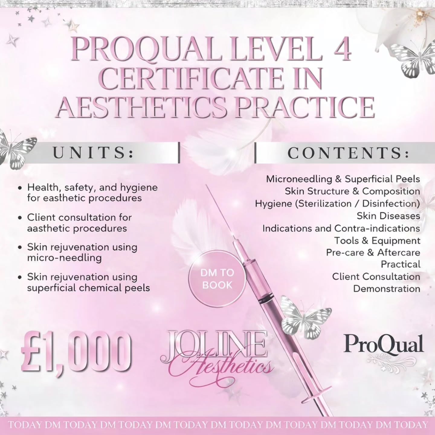 Joline Facebook ad: START YOUR AESTHETICS CAREER FROM LEVEL 3 →…