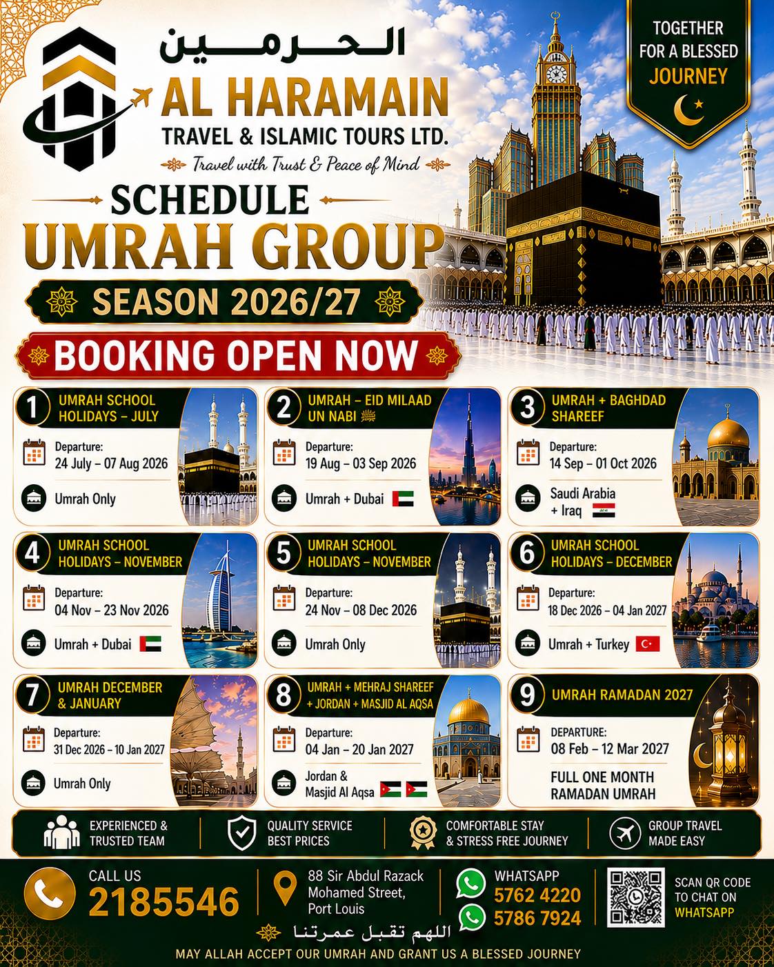 Al Haramain Travel & Islamic Tours Ltd Facebook ad: BOOKING OPEN NOW