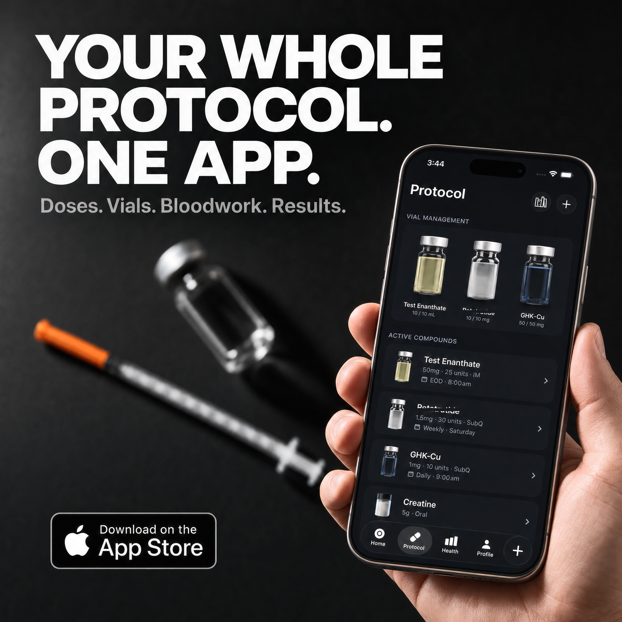 Milligram - Peptide Tracker Facebook ad: #1 Peptide Tracker App