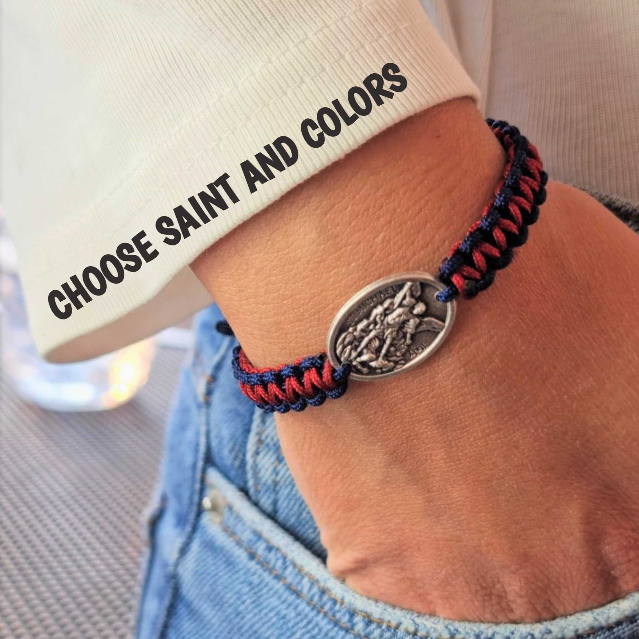 Tailorsgift Facebook ad: Religious Cord Bracelet Catholic Saint Medal Men Womens…