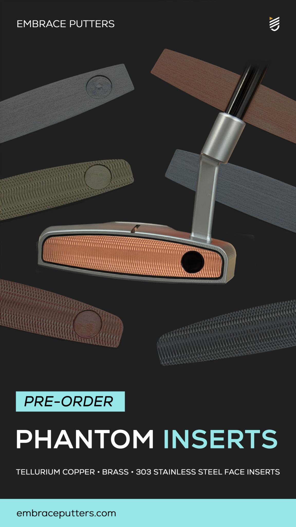 Embrace Putters Facebook ad: Pure Copper Inserts Scotty Camerons