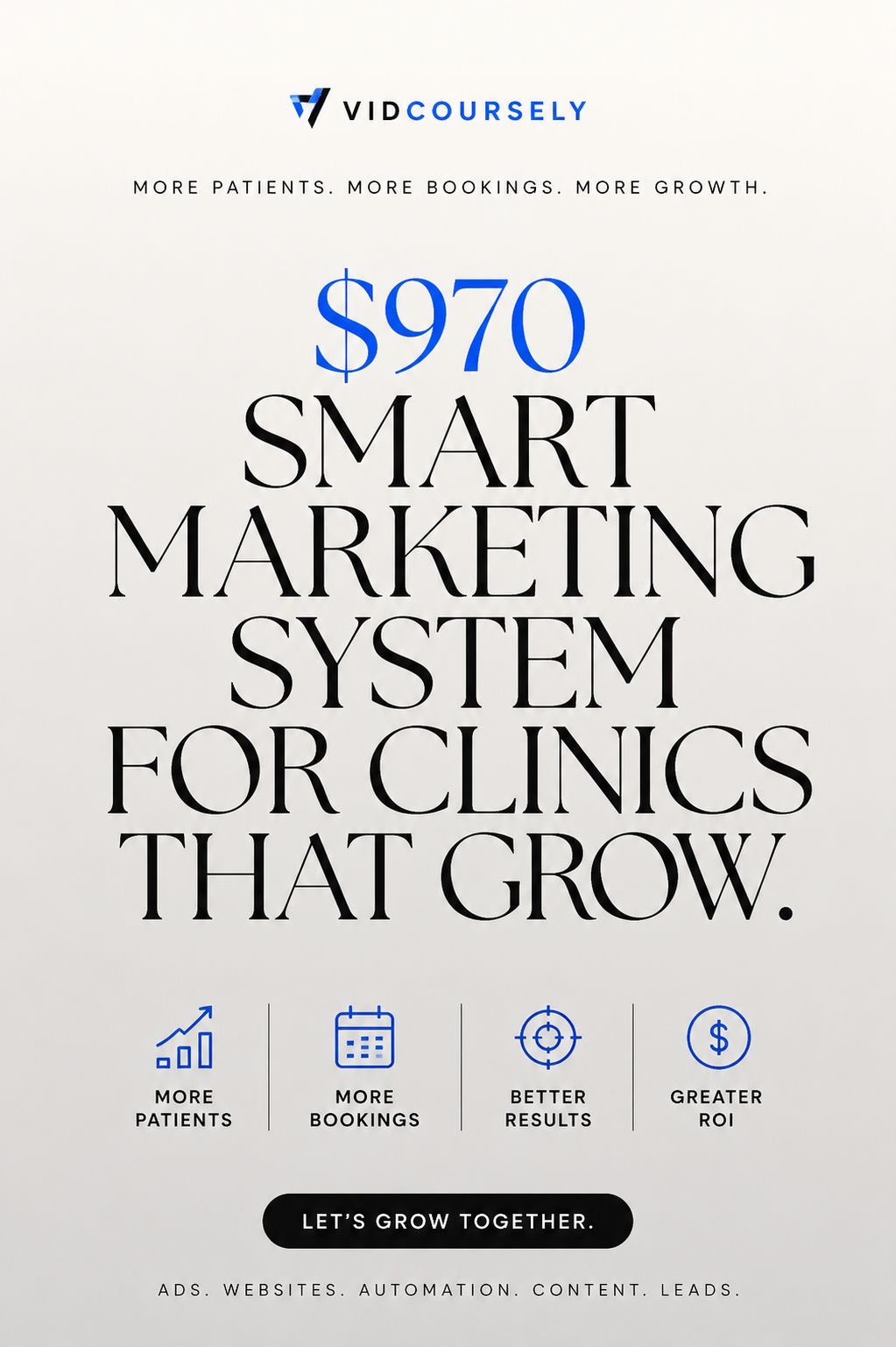 Vidcoursely Facebook ad: Stop Paying Agencies That Don't Bring You Patients.