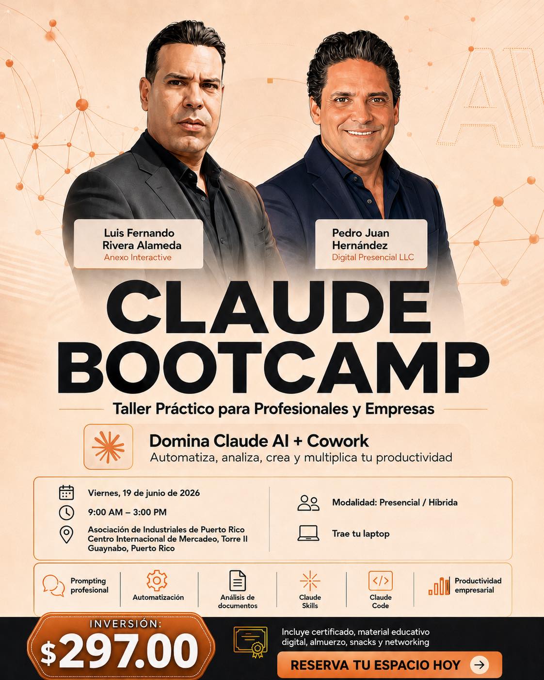 Pedro Juan Hernandez Facebook ad: Claude BootCamp